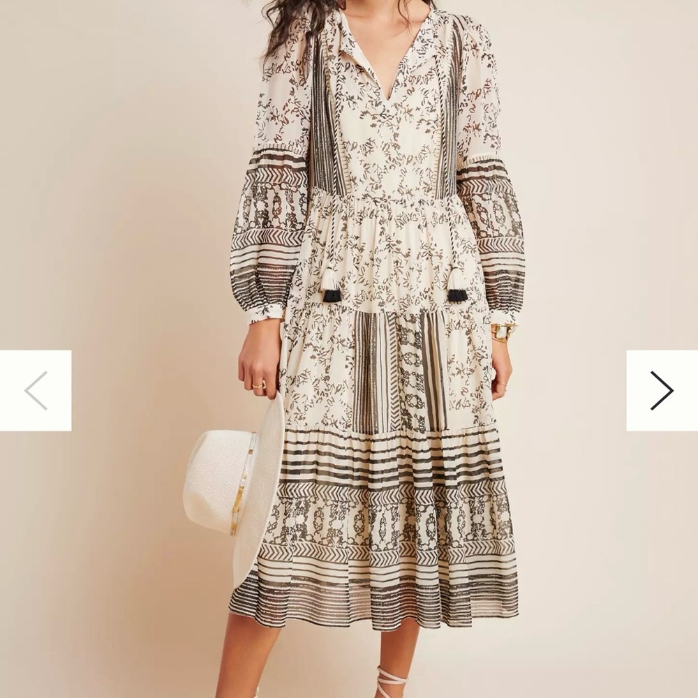 Anthropologie Talulah tiered midi dress size SP